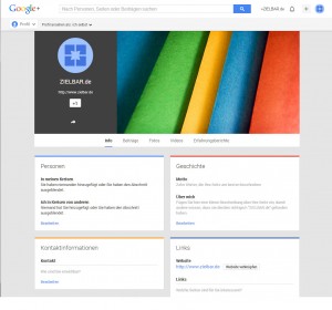 Google Plus Seite ist angeleget