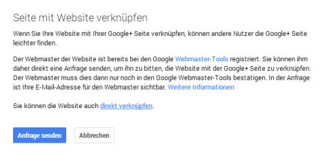 Website mit Google Plus Seite verknüpfen