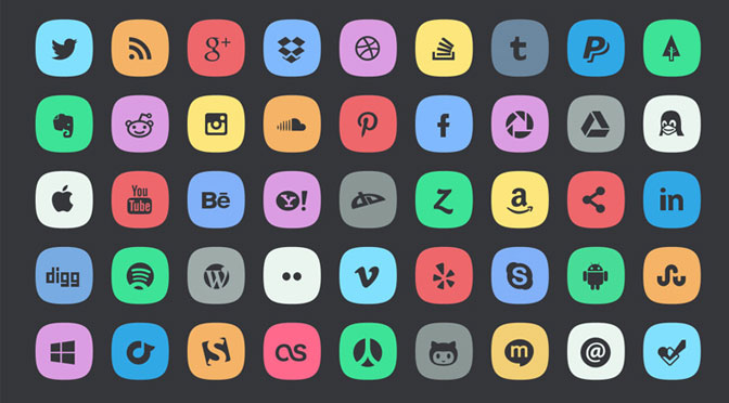 45-Subtle-Social-Media-Icons