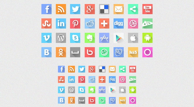 Flat-Shadow-Social-Media-Icons