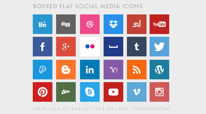 Free-Boxed-Social-Media-Icons-with-Flat-Design