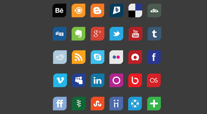 Leaf-Flat-Design-Social-Media-Icon-Set