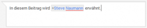 Google+ Person erwähnen