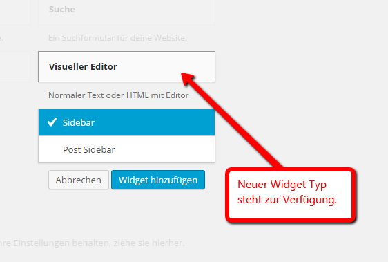 Visueller Editor für Widgets