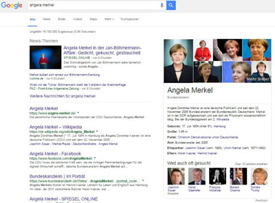 Google Entitäten-Box Angela Merkel