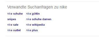 Google verwandte Suchbegriffe