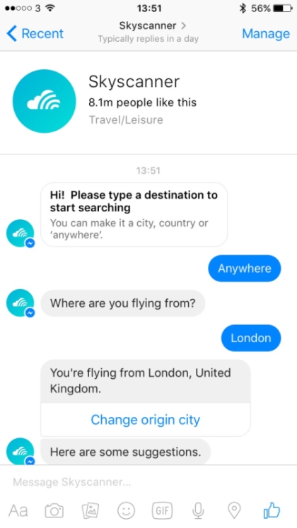 Screenshot Skyscanner