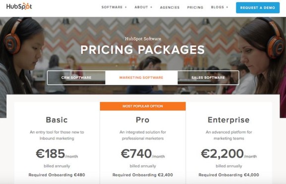 Screenshot Preisliste Hubspot