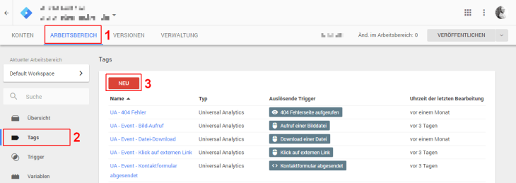 Google Tag Manager Tag einrichten