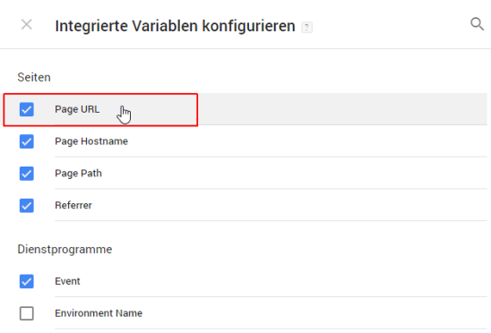 Google Tag Manager Variabeln