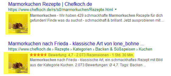 Beispiel Rich Snippets