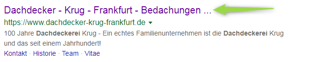 Google Ergebnis: Suchbegriff