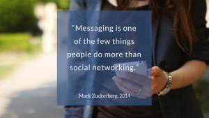 Zitat Mark Zuckerberg, 2014: Messaging is one of the few things people do more than social networking.