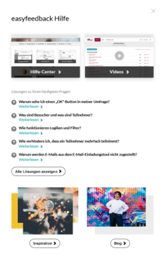 Easyfeedback Screenshot Hilfe