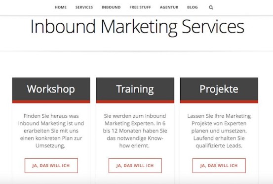 Inbound Marketing Services Screenshot